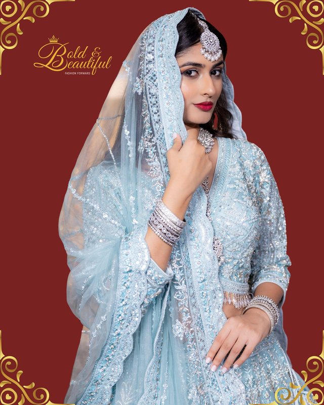Blue bridal look